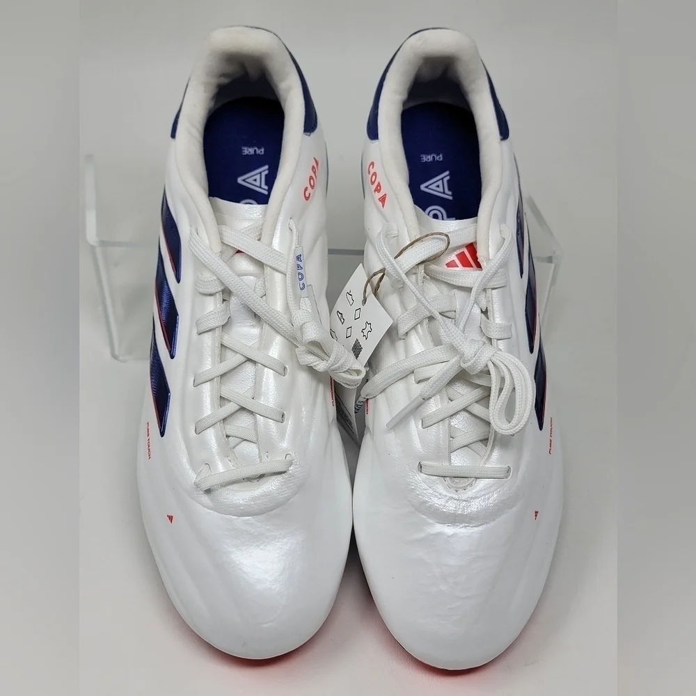 adidas Soccer Copa Pure 2 Elite FG Cloud White Blue Cleats IG6402 Men's Size 7